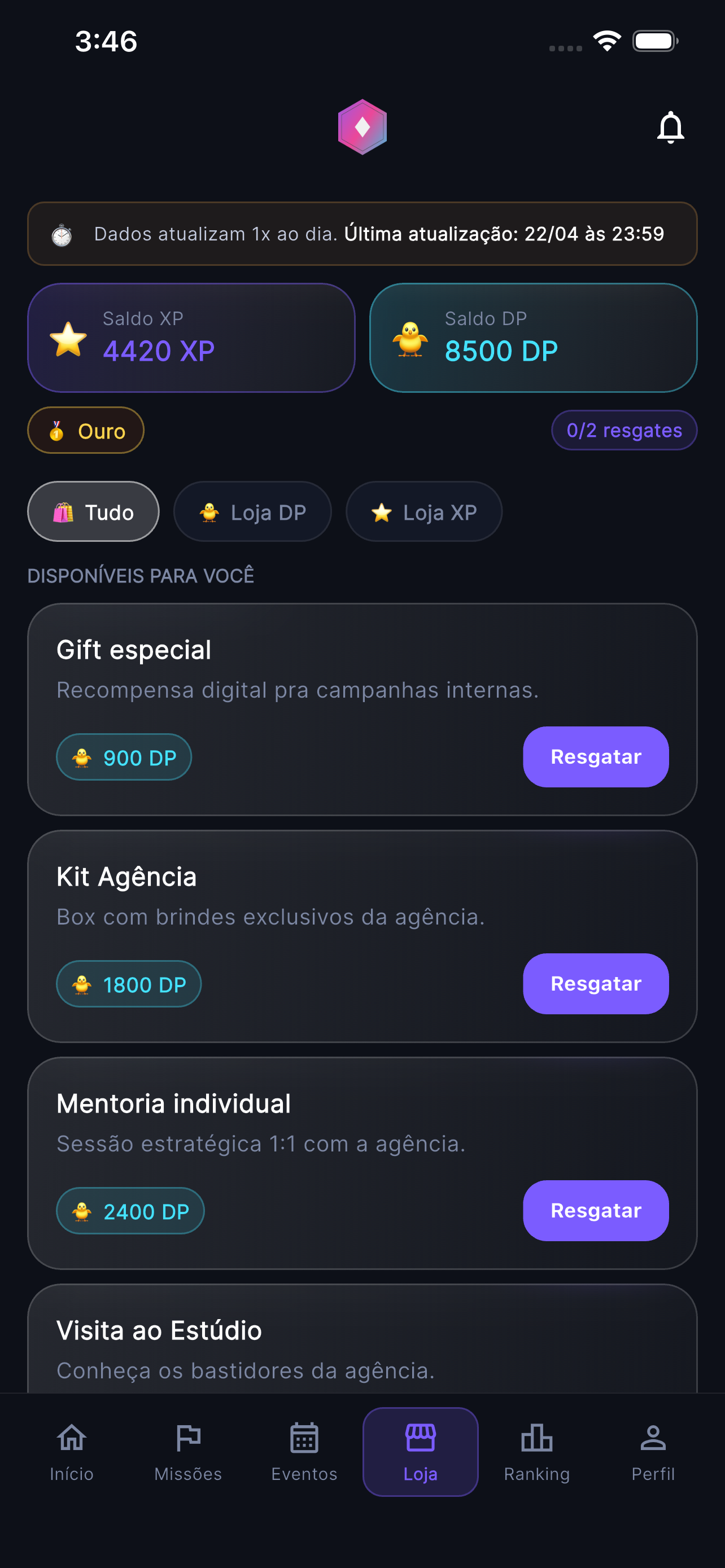 Tela Loja