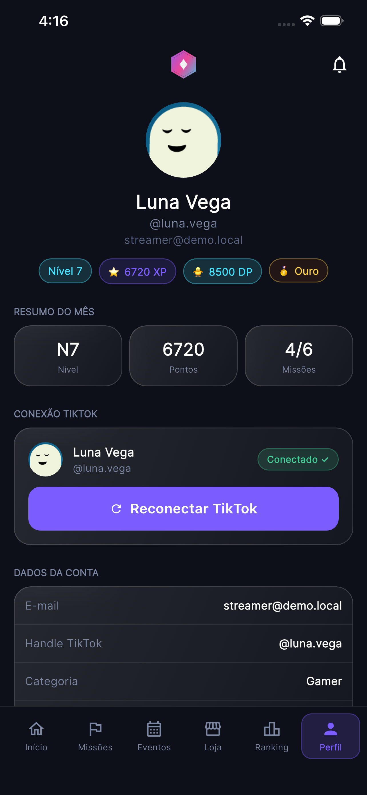 Tela Perfil
